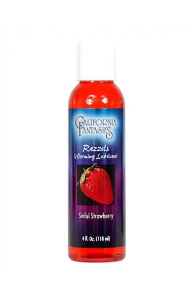 Razzels Warming Lubricant - Sinful Strawberry - 4 Oz. Bottle