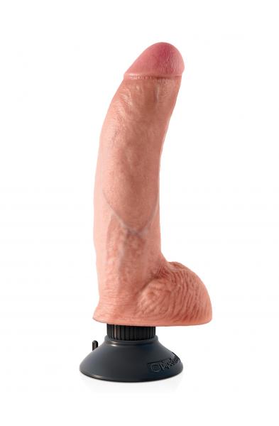 King Cock 9-Inch Vibrating Cock With Balls - Flesh
