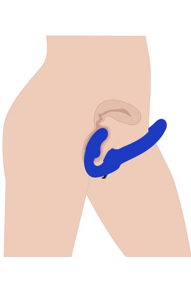 Revolver II Vibrating Strapless Strap on Dildo -  Blue