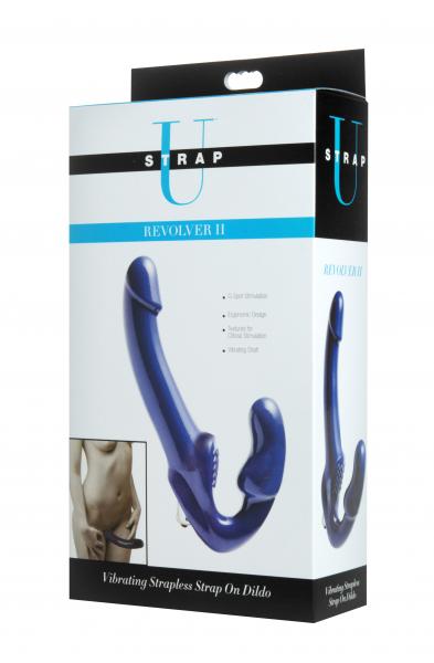 Revolver II Vibrating Strapless Strap on Dildo -  Blue