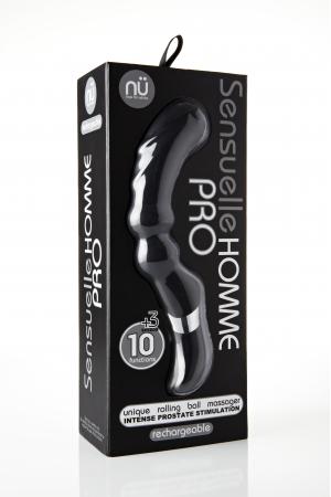 Sensuelle Homme Pro 10 Function 3 Speed Massager - Black