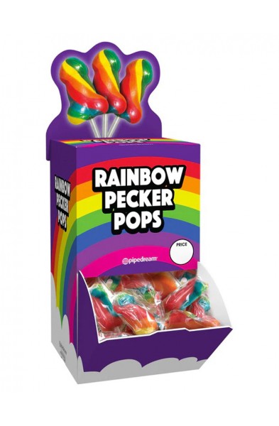 Rainbow Pecker Pops - 72 Count Fishbowl