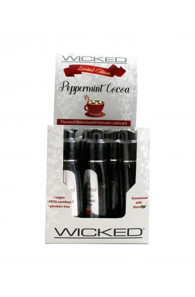 Aqua Peppermint Cocoa Flavored Water Based  Intimate Lubricant - 2 Fl. Oz. - 12 Piece Display
