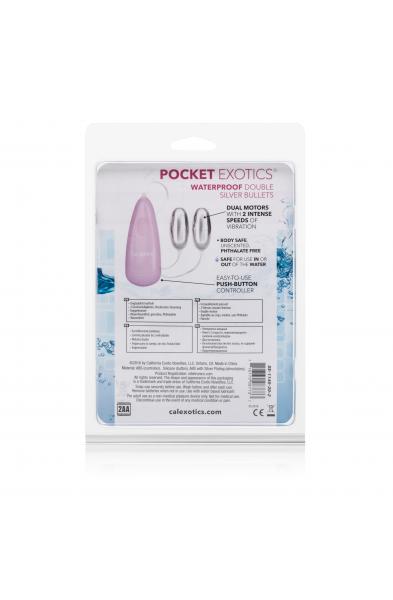 Pocket Exotics Waterproof Double Silver Bullets -  Pink