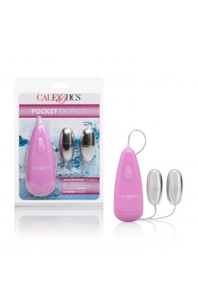 Pocket Exotics Waterproof Double Silver Bullets -  Pink