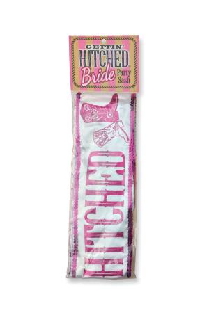 Gettin' Hitched Bride Party Sash - Sparkle Pink
