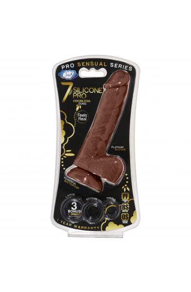 7 Inch Silicone Pro Odorless Dong - Brown