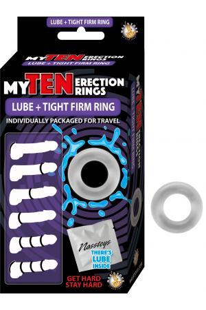 My Ten Erection Rings Lube + Tight Firm Ring -  Clear