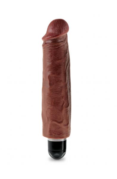 King Cock 7 Inch Vibrating Stiffy - Brown