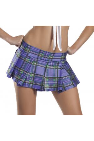 Plum Pleated School Girl Skirt - Medium/ Large