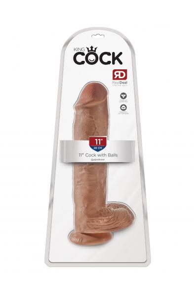 King Cock  11 Inch Cock With Balls - Tan