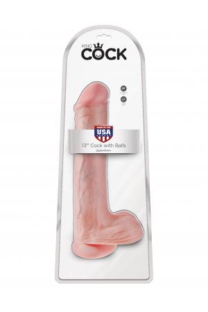 King Cock 13 Inch Cock With Balls - Light