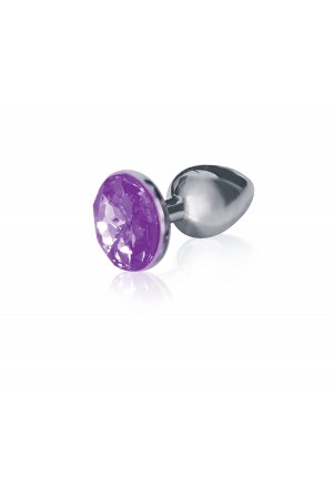 The 9's the Silver Starter Bejeweled Stainless Steel Plug - Violet