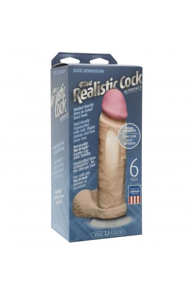 The Realistic Cock Ultraskyn 6 Inch - White