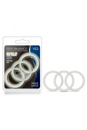 Performance - Vs3 Pure Premium Silicone  Cockrings - Large - White