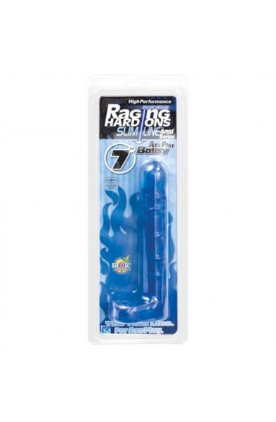 Raging Hard Ons Slimline Anal Series 7 Inch Ass Play Ballsy - Blue