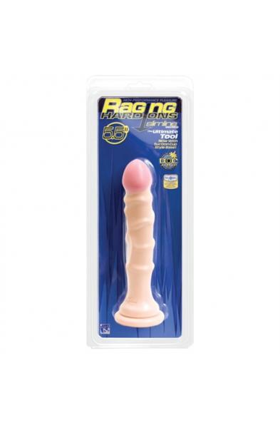 Raging Hard-Ons Slimline With Suction Cup  5.5 Inch Dong - Vanilla