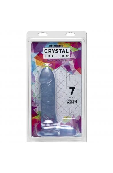Crystal Jellies 7 Inch Ballsy Supercock - Clear