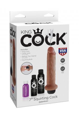 King Cock 7" Squirting Cock - Tan