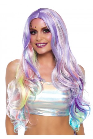 Pastel Rainbow Long Wavy Wig