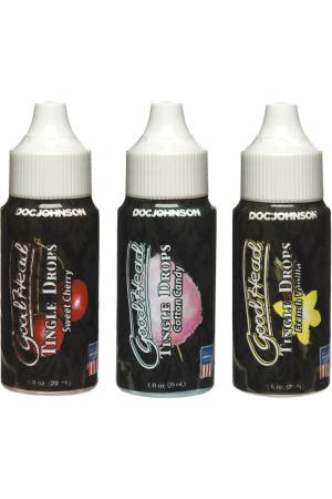 Goodhead - Tingle Drops- 3-Pack - French Vanilla, Cotton Candy, Sweet Cherry