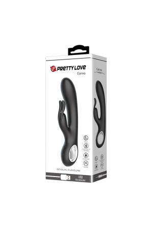 Pretty Love Carina 7 Function Rabbit Syle Vibrator - Black