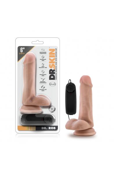 Dr. Skin - Dr. Rob - 6 Inch Vibrating Cock With  Suction Cup - Vanilla