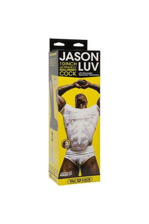 Jason Luv - 10 Inch Ultraskyn Cock With Removable Vac-U-Lock Suction Cup - Chocolate