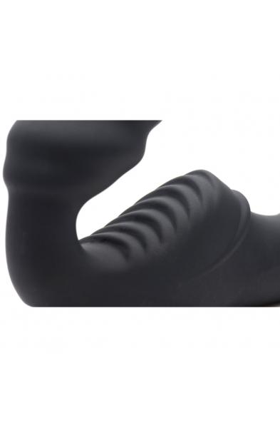 Slim Rider Ribbed Vibrating Silicone Strapless  Strap-On