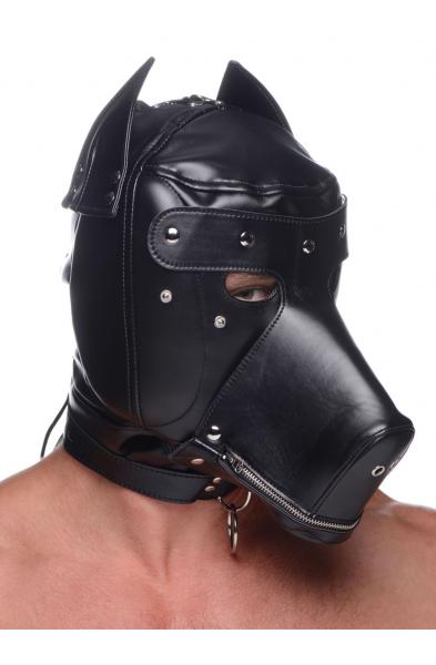 Muzzled Universal BDSM Hood With Removable Muzzle