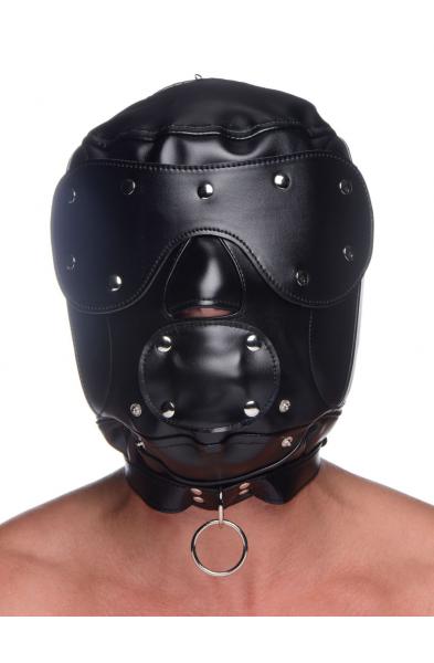 Muzzled Universal BDSM Hood With Removable Muzzle