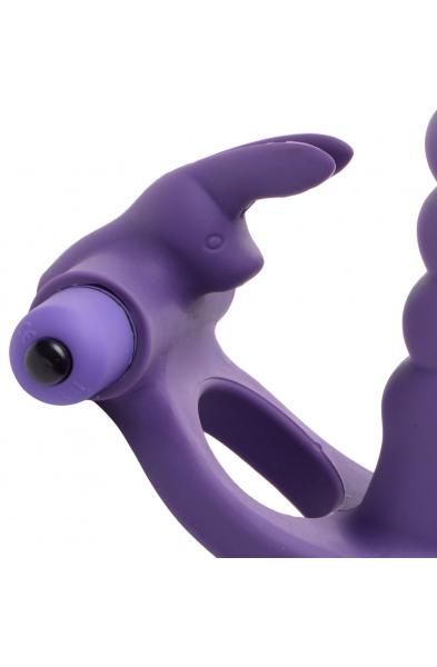 Double Delight Dual Insertion Vibrating  Rabbit Cock Ring