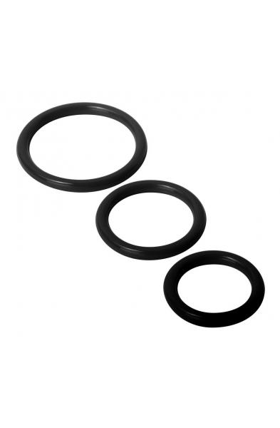 Trinity Silicone Cock Rings - Black