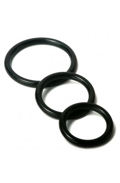 Trinity Silicone Cock Rings - Black