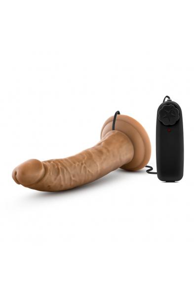Dr. Skin - Dr. Dave - 7 Inch Vibrating Cock With  Suction Cup - Mocha