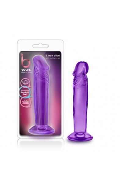 B Yours - Sweet n' Small 6 Inch Dildo With Suction Cup - Purple