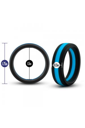 Performance - Silicone Go Pro Cock Ring -  Black/blue/black