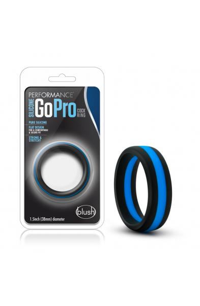 Performance - Silicone Go Pro Cock Ring -  Black/blue/black