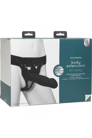 Body Extensions - Hollow Strap-on 4-Piece Set -  Black