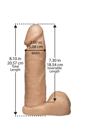 Vac-U-Lock 8 Inch Realistic Cock - White