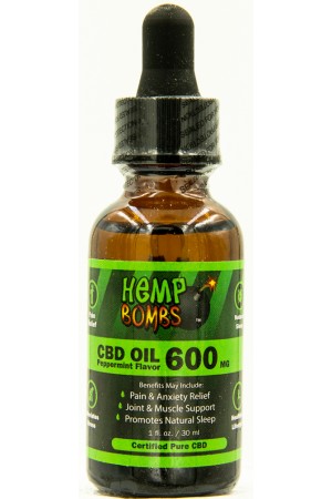 Hemp Bombs Oil 600mg Peppermint 1 Fl. Oz