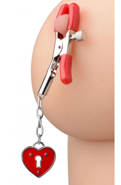 Charmed Heart Padlock Nipple Clamps