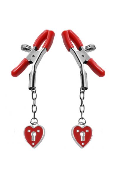 Charmed Heart Padlock Nipple Clamps