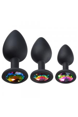 Cloud 9 Novelties Gems Silicone Anal Plug - Includes Small, Med & Large Size