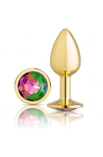 Cloud 9 Novelties Anal Gems Jeweled Gold Chromed Anal Plug - Small