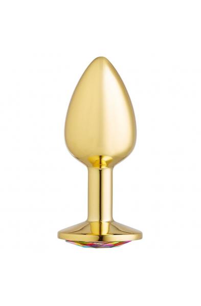 Cloud 9 Novelties Anal Gems Jeweled Gold Chromed Anal Plug - Small