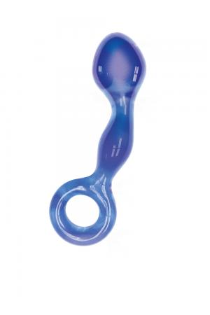 The 9's First Glass G-Ring Anal & Pussy Stimulator - Blue