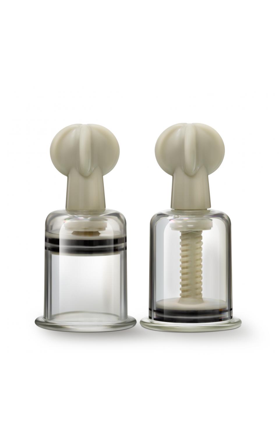 Temptasia Clit and Nipple Large Twist Suckers - Set of 2 - Clear.