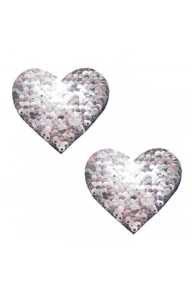 Sequin Medusa Magic Flip Black to Silver I Heart  U Nipztix Pasties