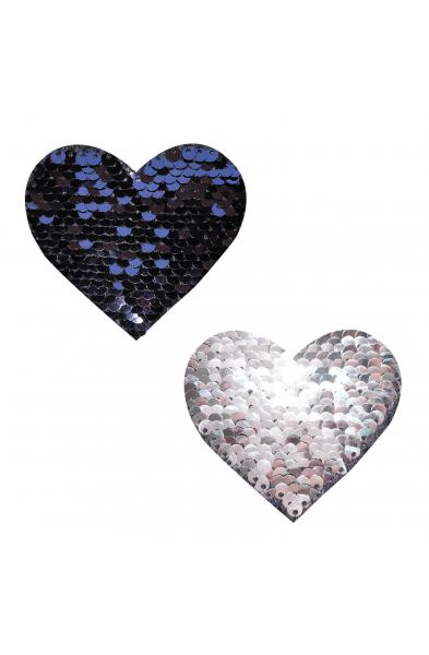 Sequin Medusa Magic Flip Black to Silver I Heart  U Nipztix Pasties